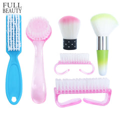1PCS 6 Types Plastic Nail Cleaning Brush Remove Dust Powder Cleaner for Acrylic UV Gel Nails Art Manicure Care Accessory CH095